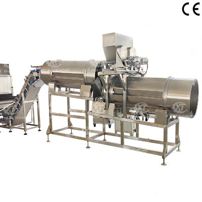 Good price SUS304 Stainless Steel Double Roller Flavoring Machine with Automatic Discharging System and 27kW Power for Snack Seasoning online