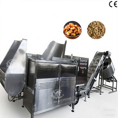Good price Stainless Steel Energy Saving Auto Nut Frying Machine with Intelligent Temp Control Gas Semi-Auto Nut Fryer for Snack Factory online
