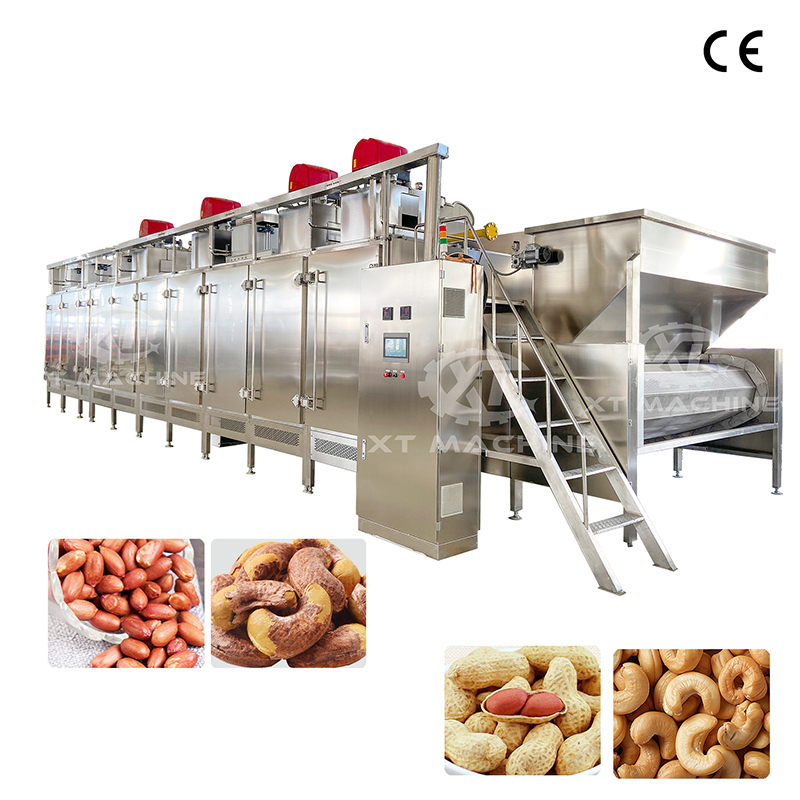 PLC Control Continuous Nuts Roaster 300kg/h-2000kg/h