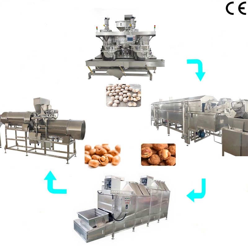 Coated Snacks Machine Industrial Snacks Food Coated Frying Machine with 500kg/h-3000kg/h
