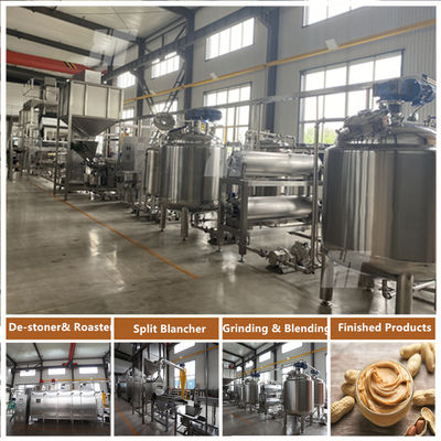 PLC Operated SUS304 Peanut Butter Production Line with 2000kg/h Capacity for Industrial Peanut Paste Grinding
