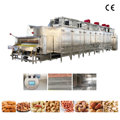 Large-capacity Continuous Nuts Roaster with adjustable conveying speed supporting electric and gas heating
