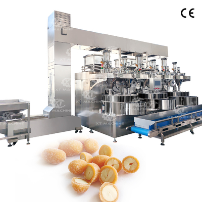 Large capacity and high efficiency three-station Automatic coating machine Cashew nut and melon seed kernel coating machine