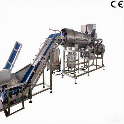 High Output SUS304 Stainless Steel Double Roller Flavoring Machine with 27kW Power and Automatic Discharging System