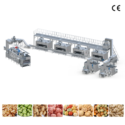 Fully Automatic Peanut Coating Baking And Seasoning Production Line Coating Baking Processing Plant