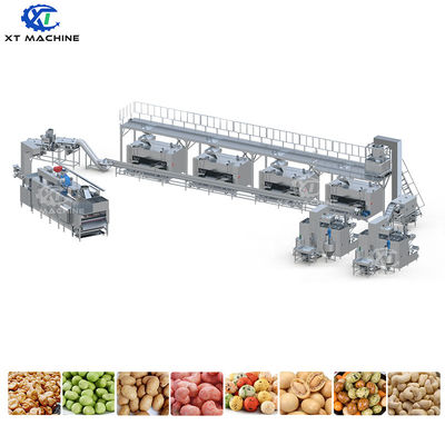 500-1000kg/h Capacity Food Grade Stainless Steel 304 Peanut Coating Machine with PLC Control for Nuts Processing Line