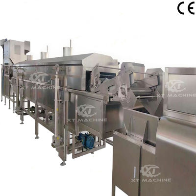 304 Stainless Steel Continuous Frying Machine with Automatic Temperature Control for Peanuts and Nuts