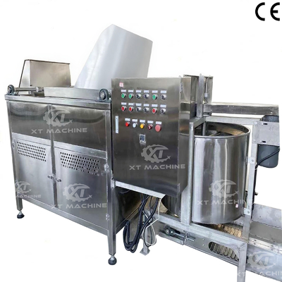 Good price Automatic Discharging Almond Peanut Batch Fryer Powder Coated Peanut Bean Nut Frying Machine online