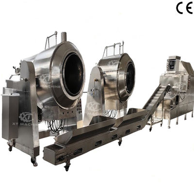 Automatic Temperature Control Gas-Fired Roller Roaster Machine with 80kg/batch Capacity for Nuts and Sugar Coating