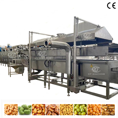 Stainless Steel Continuous Corn Flakes Nuts Peanut Frying Machine With Large Capacity And CE Certification