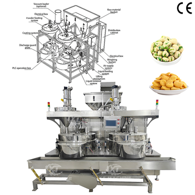 Double Station Peanut Coating Machine 600-800kg/h for Snack Food