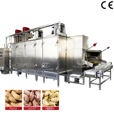 Continuous Nuts Roasting Machine 500kg/h PLC Control Stainless Steel
