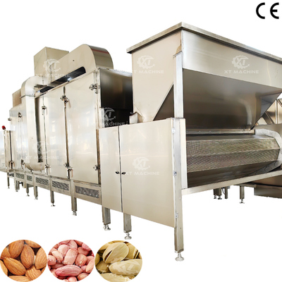 300kg/h-500kg/h Continuous Nuts Roasting Machine with Hot Air Circulation for Nut Processing Plants