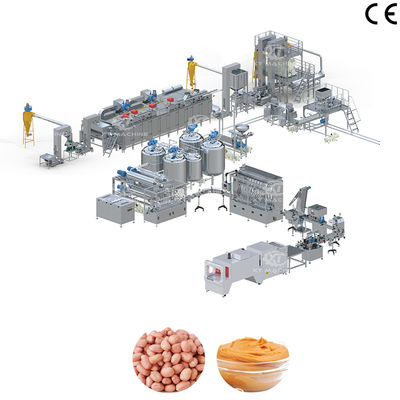 Fully Automatic Peanut Butter Production Line with 200-300 Meshes Fineness S304 Material and 1000-1200kg/h Capacity