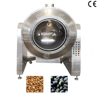 80kg/batch Gas Heating Automatic Temperature Control Roller Roaster Multipurpose Frying Pan