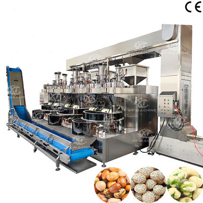 Large Capacity Three-Station Automatic Coating Machine for Nuts with SUS304 Material