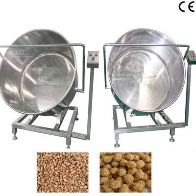 35-40kg/batch Peanut Batch Coating Machine with SUS304 Rotary Coating Equipment and Automatic Lifting