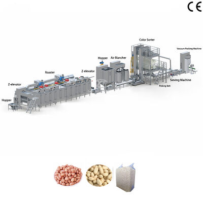 Good price SS304 Food Grade Peanut Roasting And Blanching Production Line with PLC for Nut Processing Plants online
