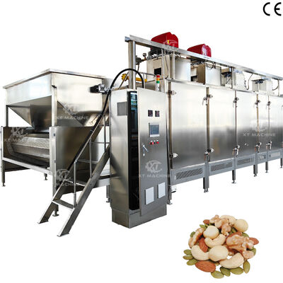 220V/380V PLC Control Small Nut Roasting Machine Peanut Hazelnut Baking Machine with 300kg/h-500kg/h for Food Processing