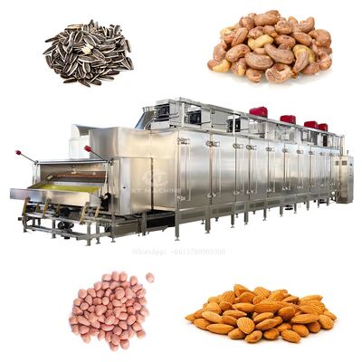 Continuous Nut Oven with PLC Control Stainless Steel Food Grade and 2000kg/h Capacity for making salted peanut