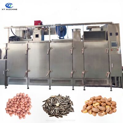 Professional Continuous Nut Roasting Machine with PLC Control and 304 Stainless Steel for 3000kg/h Capacity