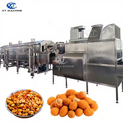 Industrial SUS304 Continuous Frying Machine with PLC Control for Peanuts Broad Beans and Green Beans 500～800 Kg/h Capacity