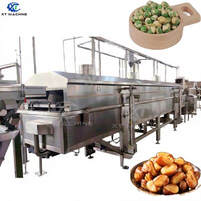 High Output 500-800kg/h Continuous Peanut Frying Machine with SUS304 Stainless Steel and PLC Control