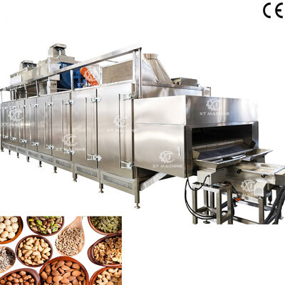 Fully Automatic Nuts Roasting Machine Peanut Pistachio Roaster with PLC Intelligent Control for Adjustable Roasting Sections