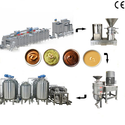Peanut Paste Production Line Almond Pistachio Butter Processing Equipment with 500kg/h-1000kg/h Capacity for Nut Processing Plants