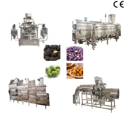 High Efficiency Nut Coating and Frying Equipment Snacks Food Coated Frying Production Line For Nut Processing Plants