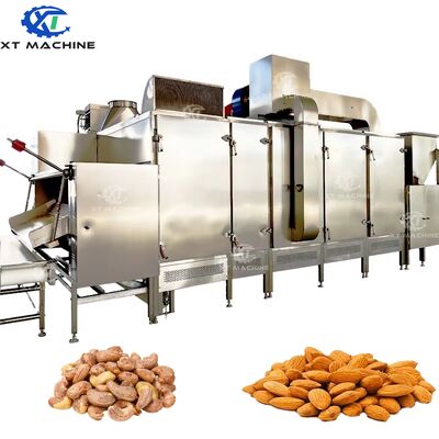 SUS304 Stainless Steel Continuous Nut Roaster with PLC Control and 3000kg/h Capacity for Industrial Use