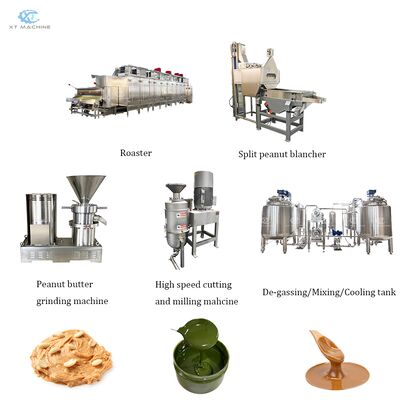 Good price Fully Automated Peanut Butter Production Line with SUS304 Stainless Steel Roaster Blancher Grinder online