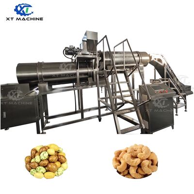 SUS304 Stainless Steel Double Roller Flavoring Machine with Automatic Discharging System for Making Coated Nuts(Peanuts/Broad Beans/Cashew)and Snacks