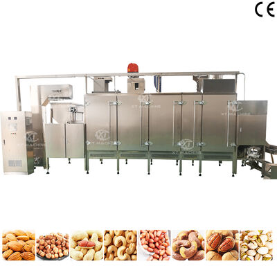 SUS304 Continuous Nuts Roaster Cashew Nut Japanese Peanut Roasting Machine with PLC Control for Commercial Use