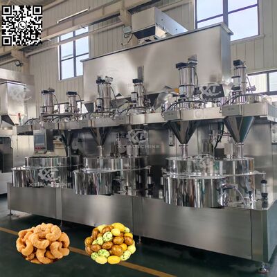PLC Controlled SUS304 Automatic Coating Machine for Making Broad Beans/Rose Peanut/Coconut Cashew with 300-400kg/h Capacity