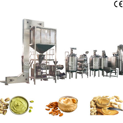 De-gassing Function Crispy Peanut Butter/Cashew Nut Butter Production Line With 1000-1200kg/h Capacity Nut Butter Processing Plant