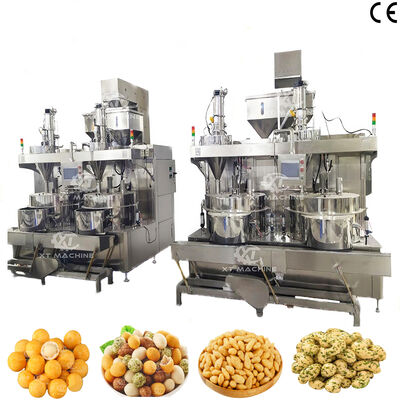 High Accuracy 500-1000kg/h Dough Coated Nut Snacks Making Machine With PLC Control System and SUS304 Material