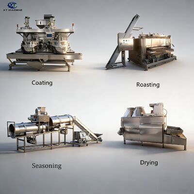 500-1000kg/h SUS304 Peanut Coating Machine with PLC for Nuts Processing Line/Broad Beans/Rose Peanuts/Coconut Cashew