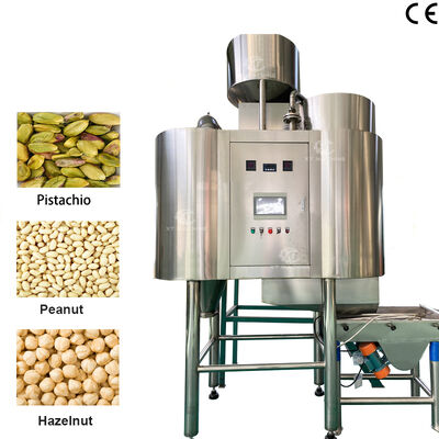 Full Automatic 500-1000kg/h Feeding and Discharging Whole Kernel Air Peanut Blanching Machine For Nut Processing Plants