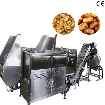 100kg/h Automatic Discharging SUS304 Japanese Peanut Batch Frying Machine De Oiling Machine With CE Certification
