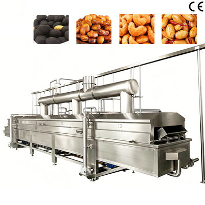 Fully Automatic Food Grade the Belt Type Continuous Nuts Frying Machine Coated Peanut Frying Machine With CE Certification