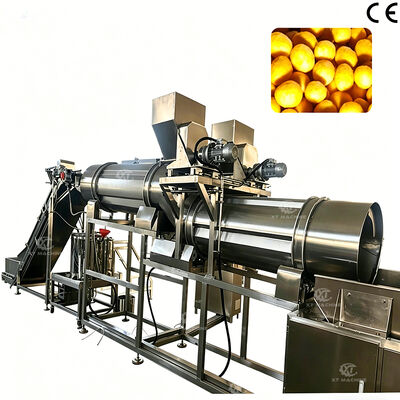 Double Drum Seasoning Machine 500kg/h Snacks Seasoning Powder Machine with Automatic Feeding and Discharging