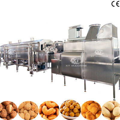 Fully Automatic SUS304 Peanut Coating and Frying Production Line with 500-1000kg/h For Nut Processing Plants