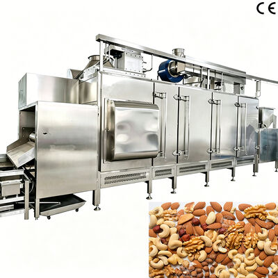 Good price Continuous Nuts Roasting Machine 300-500kg/h Oatmeal Roasting Machine with PLC Control and 304 Stainless Steel Construction for Nut Processing Plants online