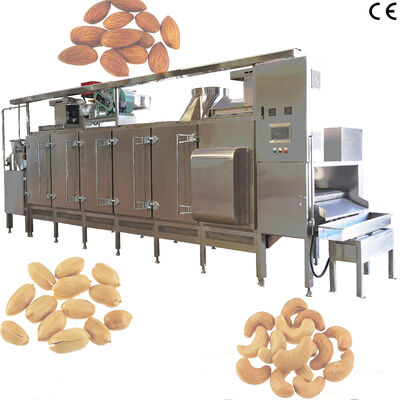 Good price Food Grade Large Capacity Continuous Nuts Roaster with PLC Control Cashew Nut Roasting Machine for Nuts Processing Plants online