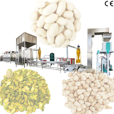 Food Grade Peanut/Hazelnut/Pistachio Roasting And Blanching Production Line with 500-1000kg/h Capacity Nuts Blanching Machine