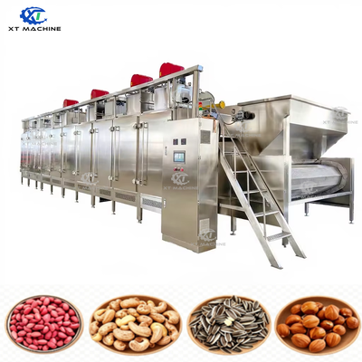 Good price Stainless Steel Continuous Hot Air Nut Roaster with PLC Control and Cooling Section for Uniform Roasting online