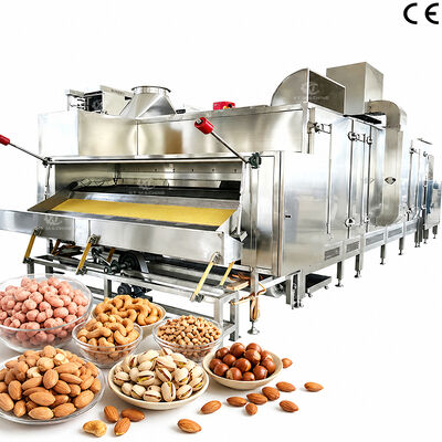 Customizable 300kg/h-1000kg/h Continuous Belt Type Nuts Roasting Machine Commercial Baking Oven with PLC Control Panel