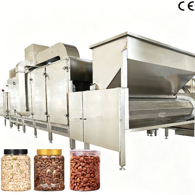 300kg/h-500kg/h Multifunctional Continuous Nuts Roasting Machine Cashew nut Roaster with PLC Control for Nuts Baking