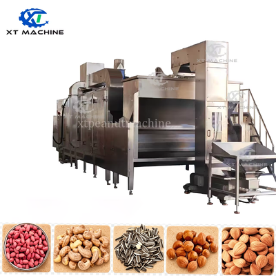 Support customization Continuous Belt Nut Roaster with PLC Control and 3000kg/h Capacity for Peanut/Seed/Almond/Cashew Roasting